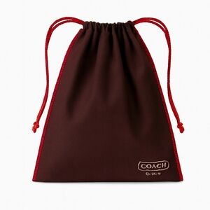 Coach Drawstring Dust Bag – Brown & Red Protective Storage 13x16-Inch Pouch CH01
